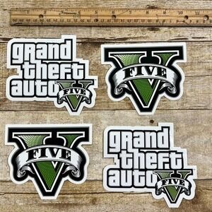 Grand Theft Auto V Stickers (Set‎ 10 pcs)  GTA 5 Logo Vinyl Decals